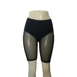 FASHION NOVA Black Shorts with Sheer Legs Womens Size Medium